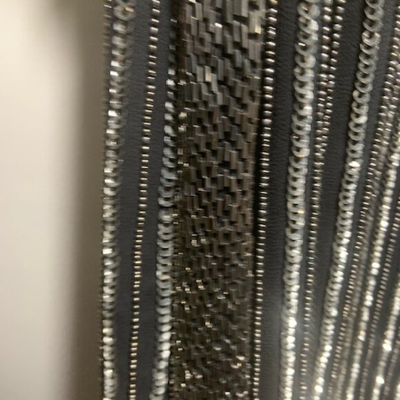 Mango Sequin New Year Holiday Little Black Dress Cocktail Party - Size 8 - Picture 4 of 9